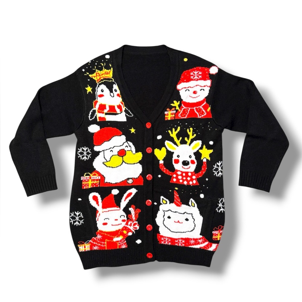 Women’s V-Neck Button Up Christmas Cardigan Sweater